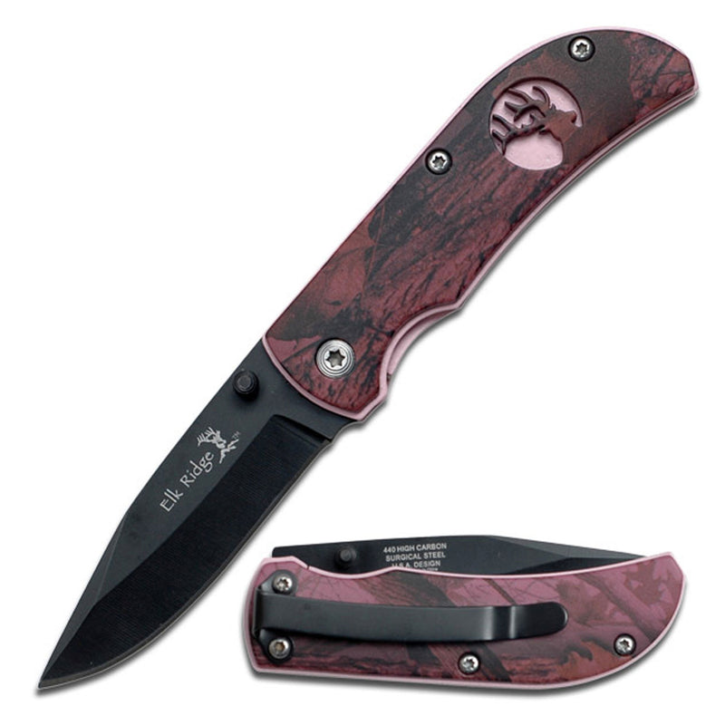 Elk Ridge Pink Camo folding Knife