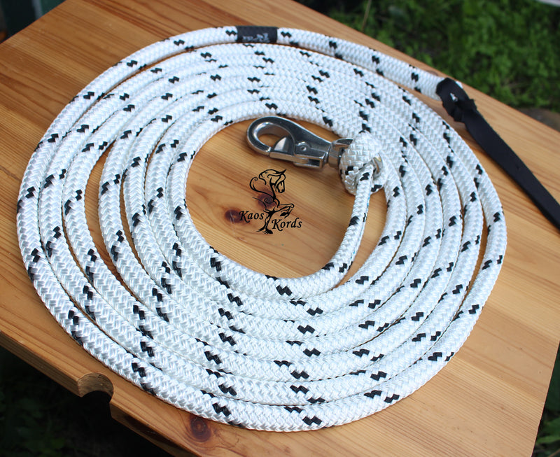 Marine Rope 22 Foot Lunge Rope White With Black Fleck Only